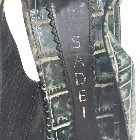 Casadei animal print green/beige heels size 8.5M - Picture 6 of 14